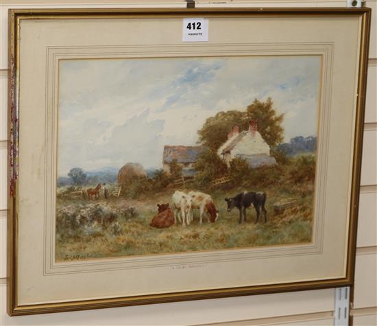 Frederick J. Knowles (1874-?), watercolour, A Welsh Farmstead, signed, 30 x 41cm